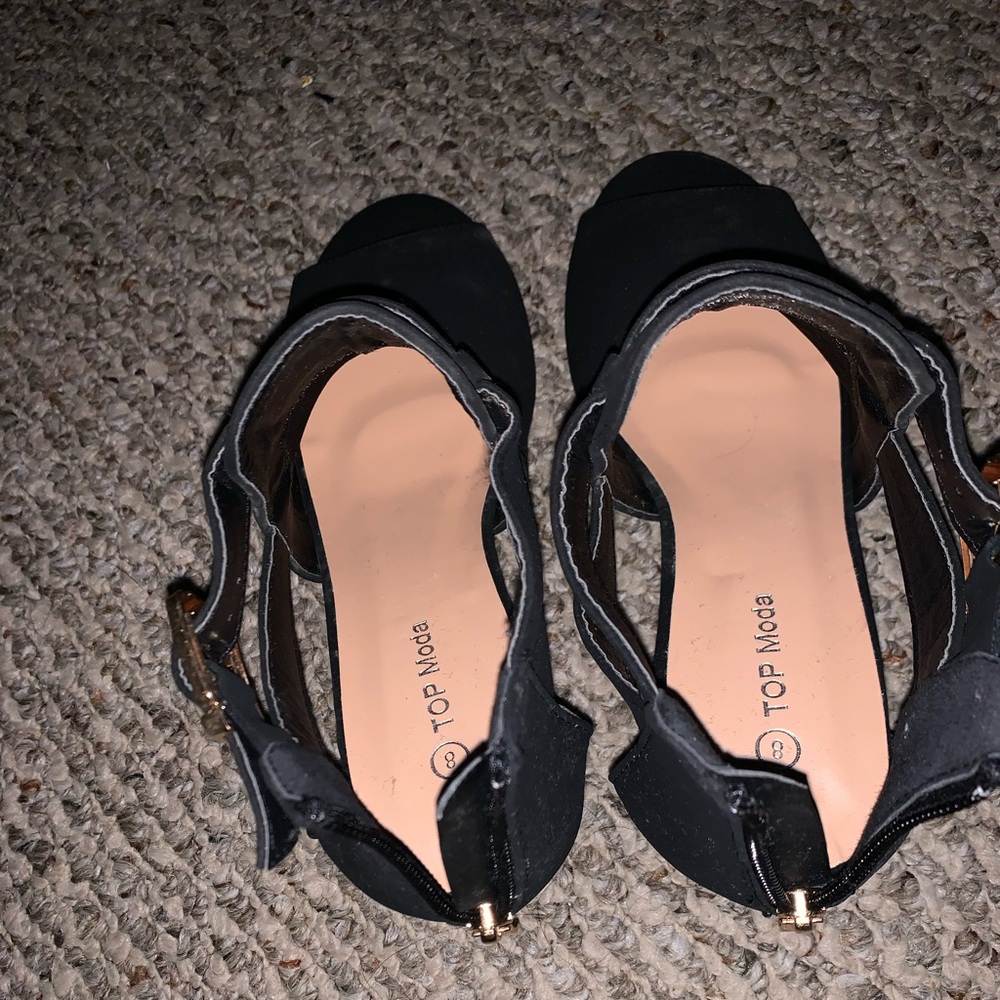 Black short heels